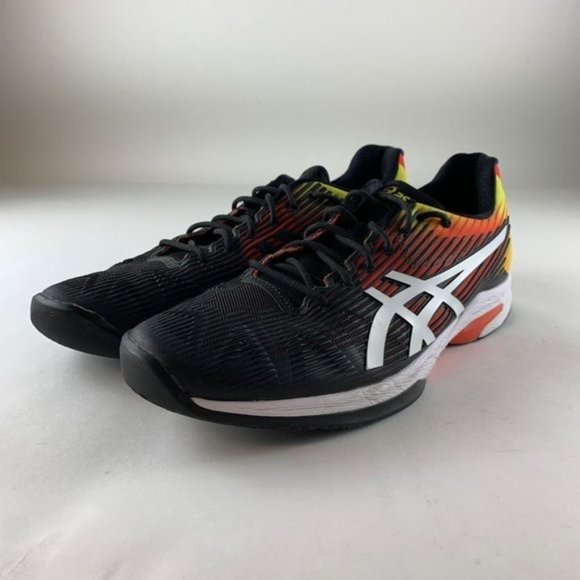 Asics Other - Asics Solution Speed FF Black Yellow Orange Running Shoes 104A003 Mens 12